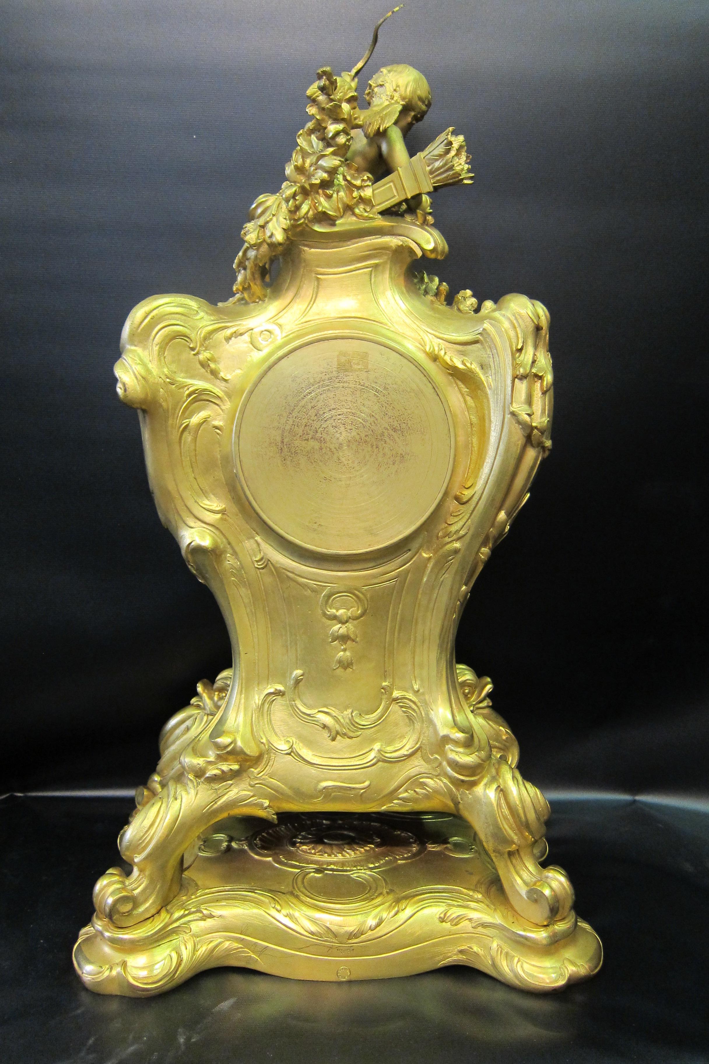 Smaltato Tiffany & Co. Orologio in bronzo, E. Colin & Cie in vendita