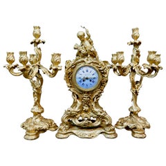 Tiffany & Co. Conjunto de relojes de bronce, E. Colin & Cie