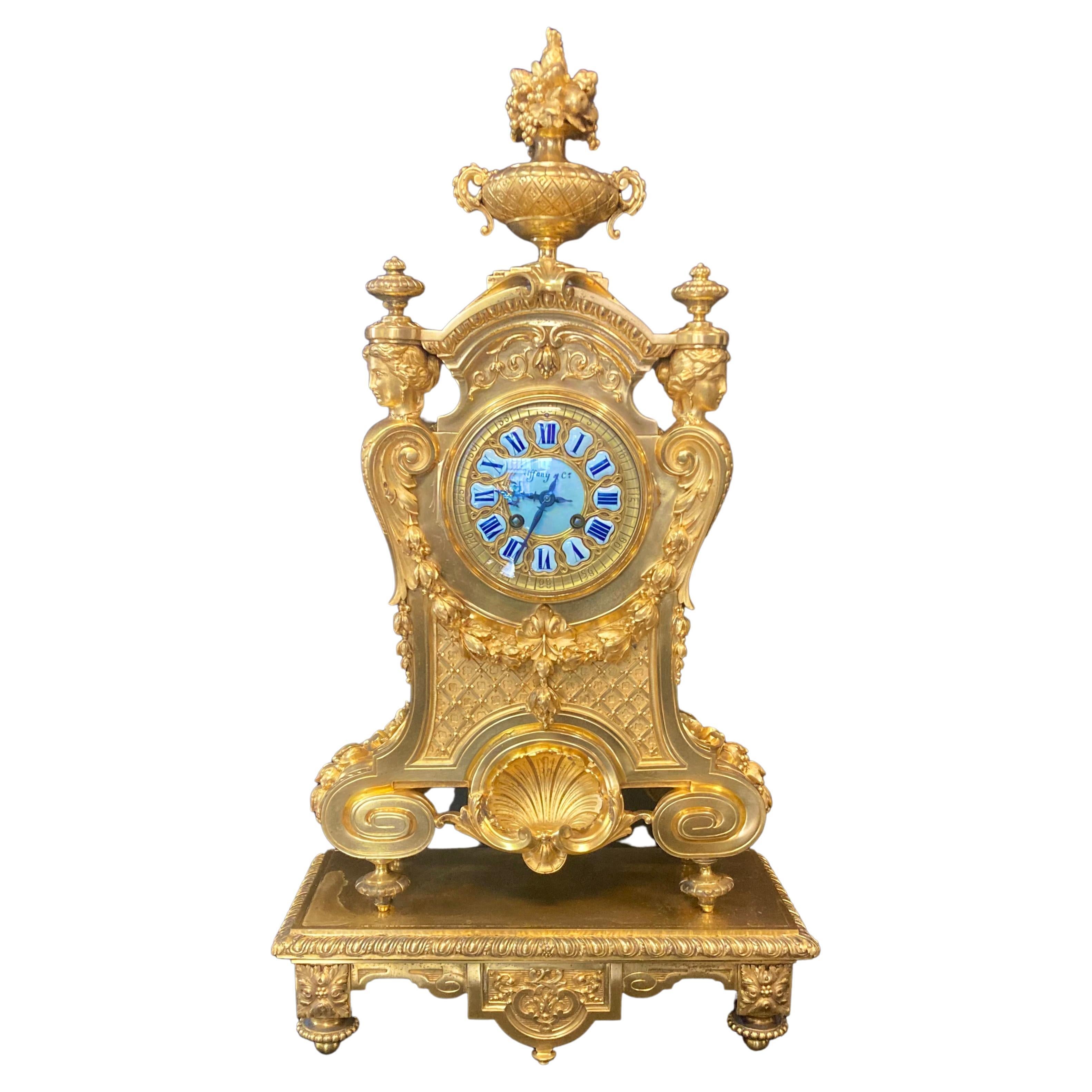 Tiffany & Co. Bronze Clock For Sale