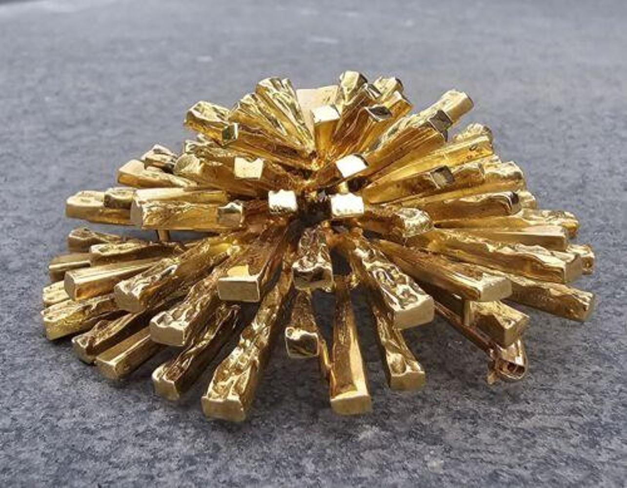 Tiffany & Co. Brooch Pin Pendant Large 18k Gold Bursting Sputnik 2.5