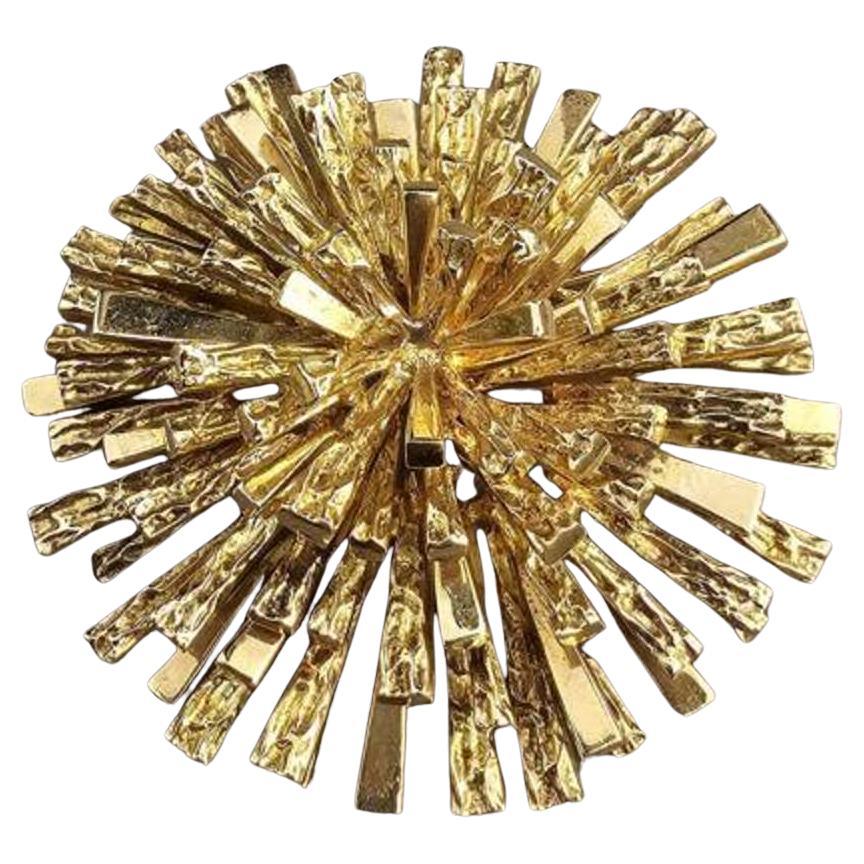 Tiffany & Co. Brooch Pin Pendant Large 18k Gold Bursting Sputnik 2.5" 86.5g For Sale