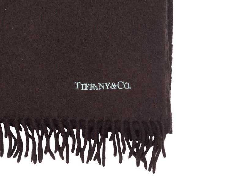 Tiffany & Co. Brown Cashmere Scarf In Good Condition For Sale In New York, NY