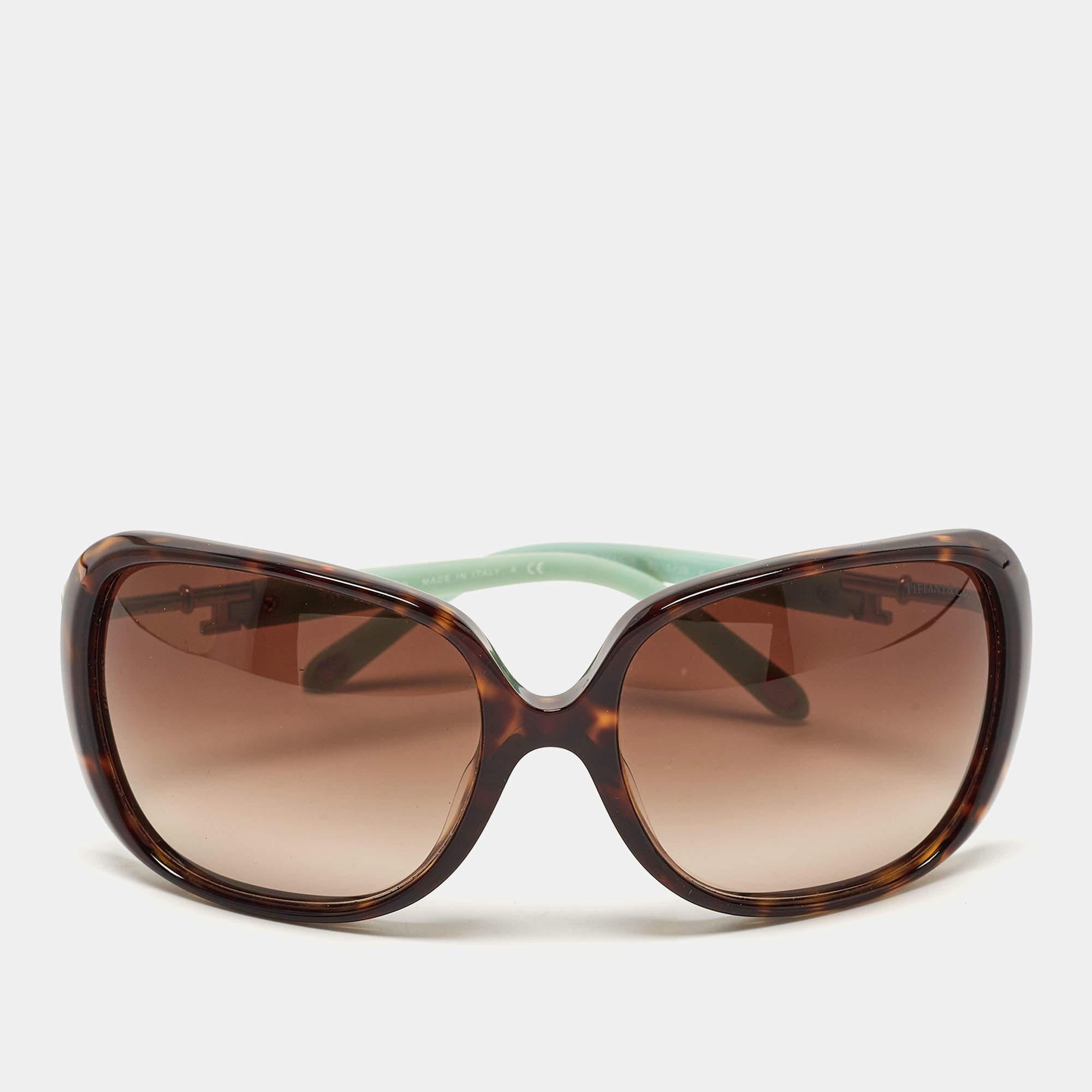 Women's Tiffany & Co. Brown Gradient TF 4055 Heart Key Crystals Oversized Sunglasses