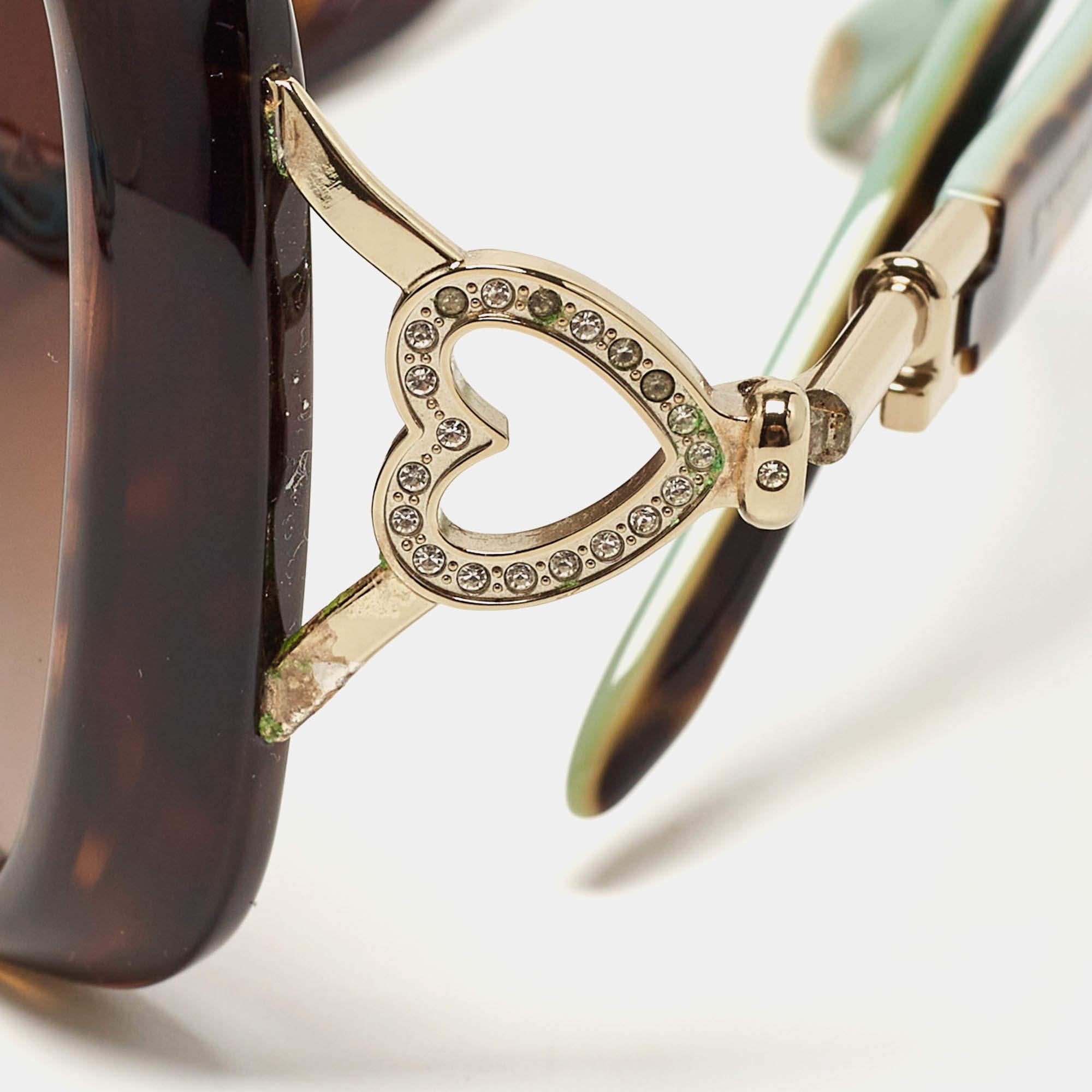 Tiffany & Co. Brown Gradient TF 4055 Heart Key Crystals Oversized Sunglasses 2