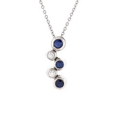 Tiffany & Co. Bubble Pendant Necklace Platinum with Diamonds and Blue Sapphires