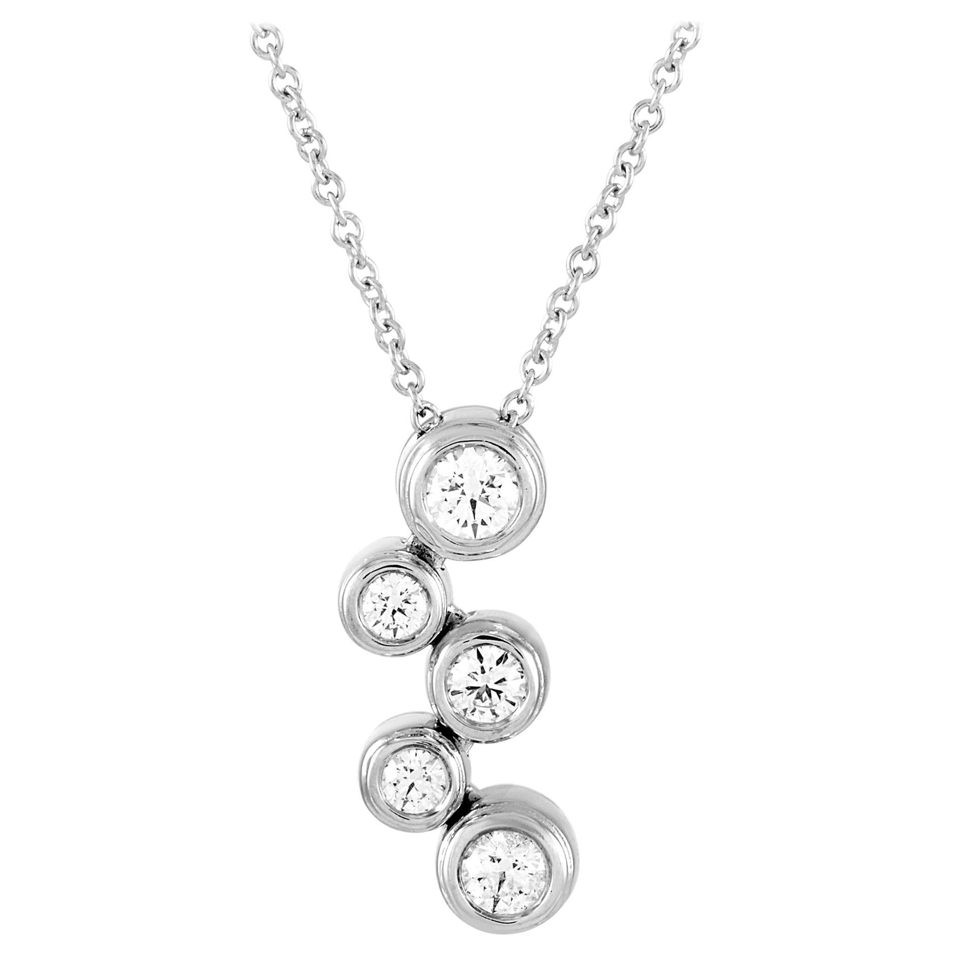 Tiffany & Co. Bubble Platinum 0.50 Carat Diamond Pendant Necklace