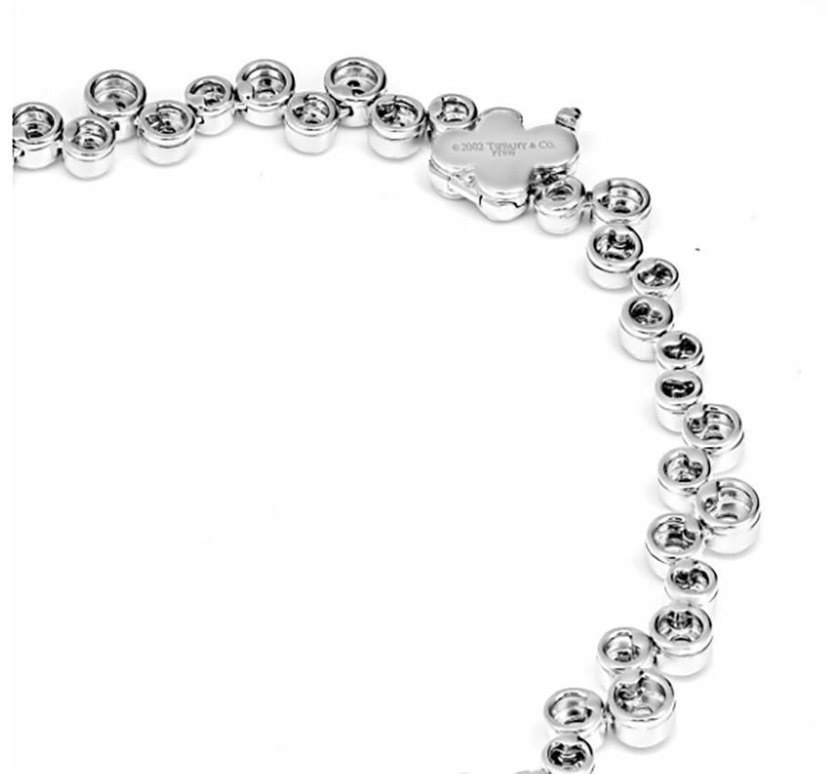 Tiffany & Co. Bubbled Platinum Diamond Necklace In Excellent Condition For Sale In Duluth, US