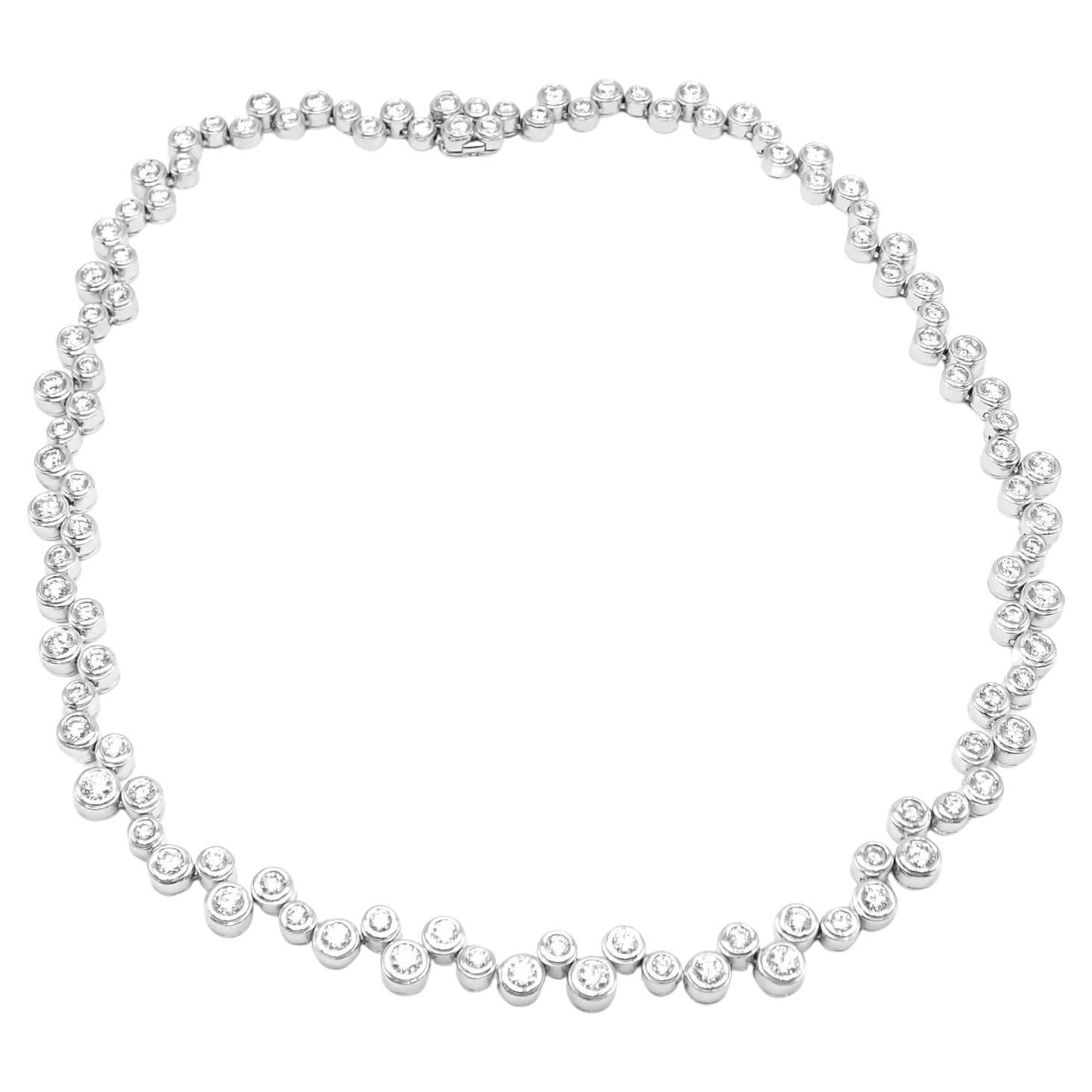 Tiffany & Co Bubbles 10ct Diamond Platinum Choker Necklace For Sale