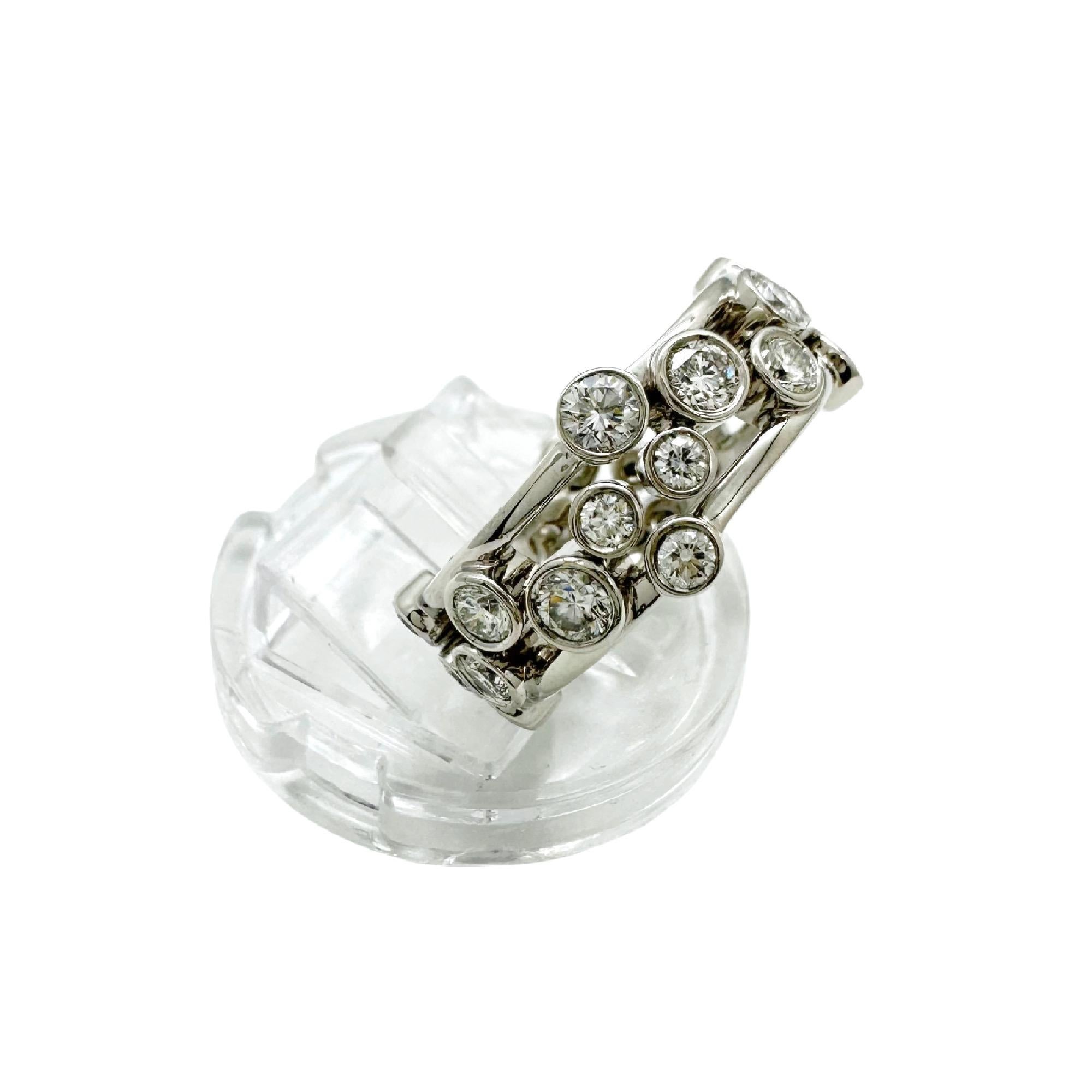 Tiffany & Co Platinum Bubbles Collection Diamond Band Ring For Sale 5