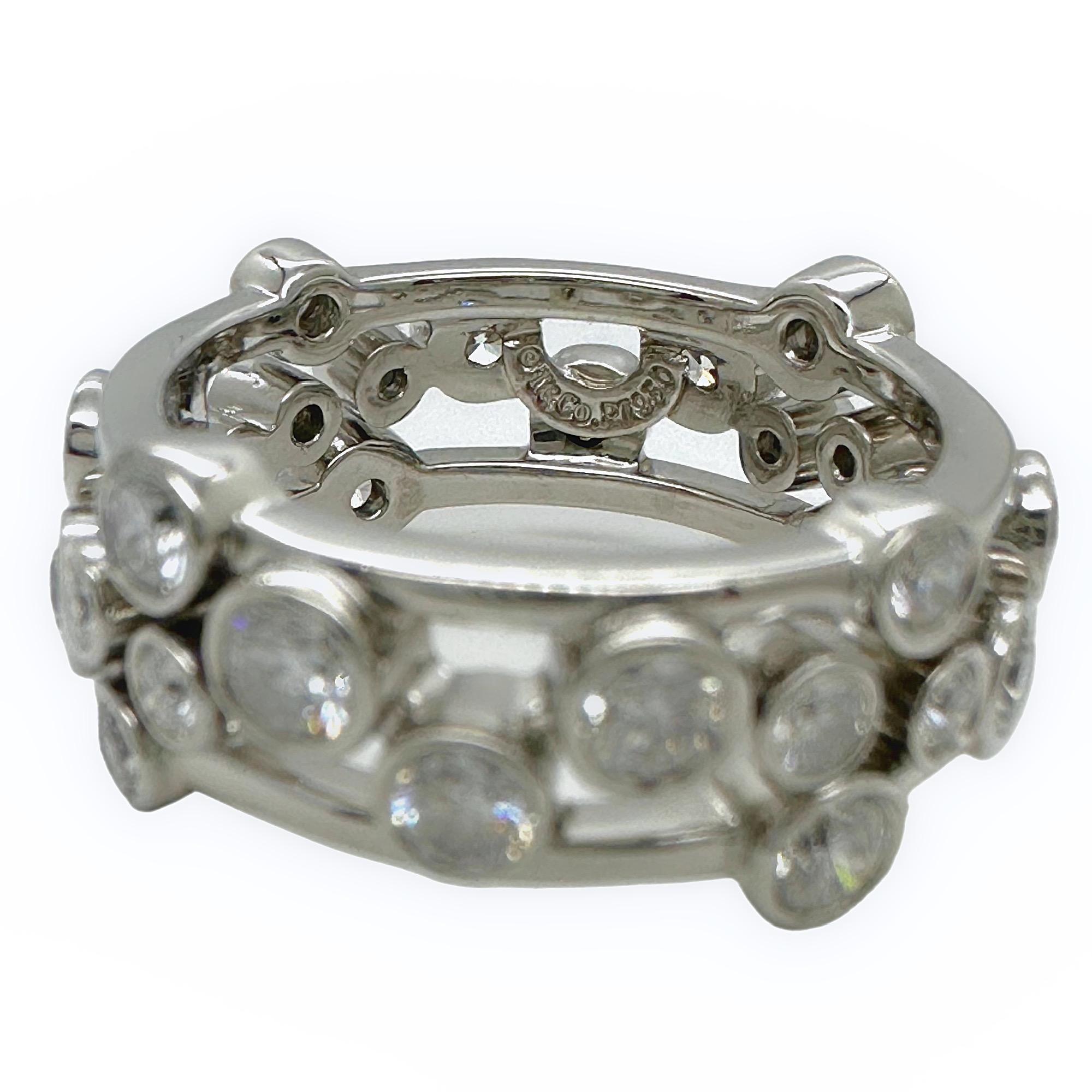 Tiffany & Co Platinum Bubbles Collection Diamond Band Ring For Sale 6