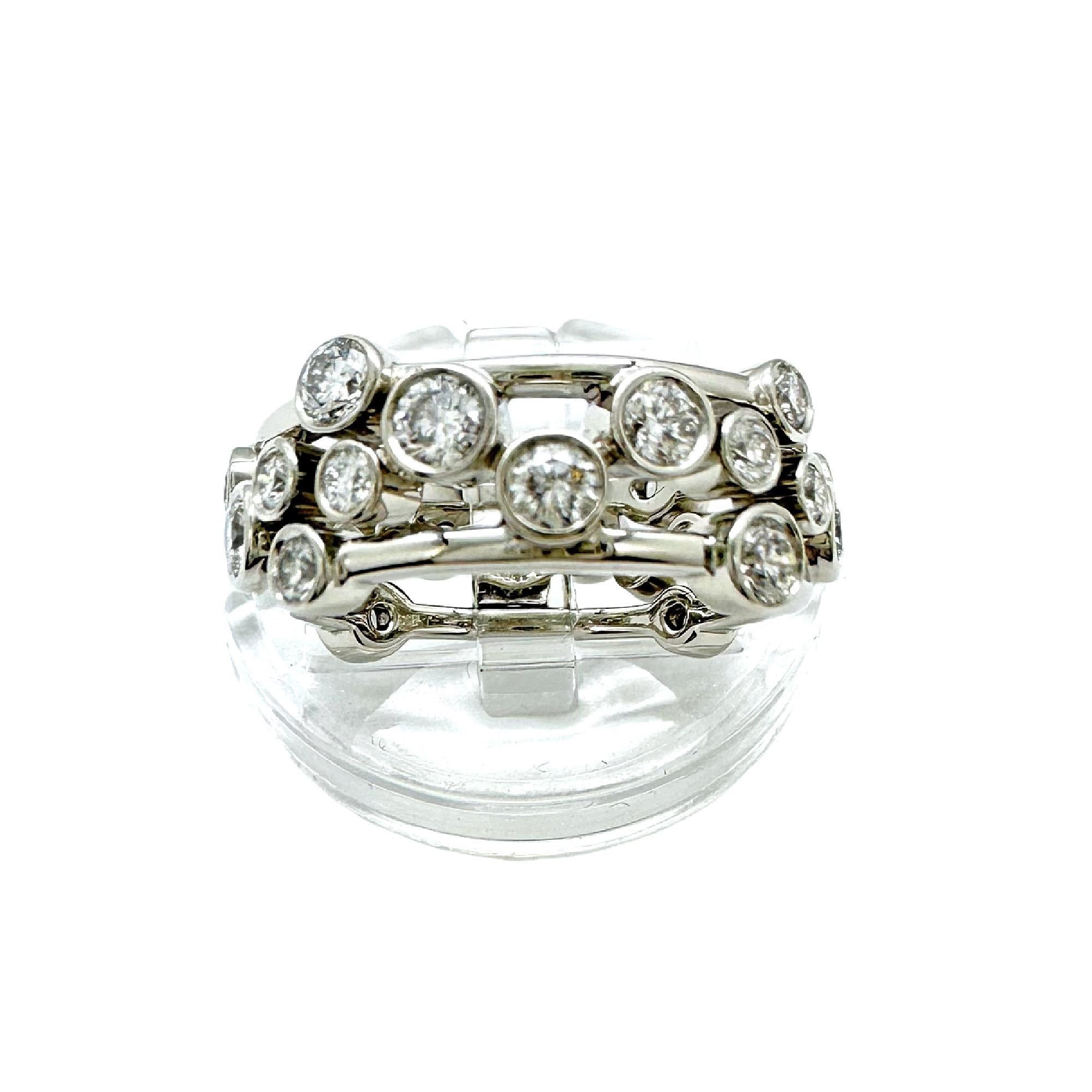 Tiffany & Co Platinum Bubbles Collection Diamond Band Ring For Sale 11