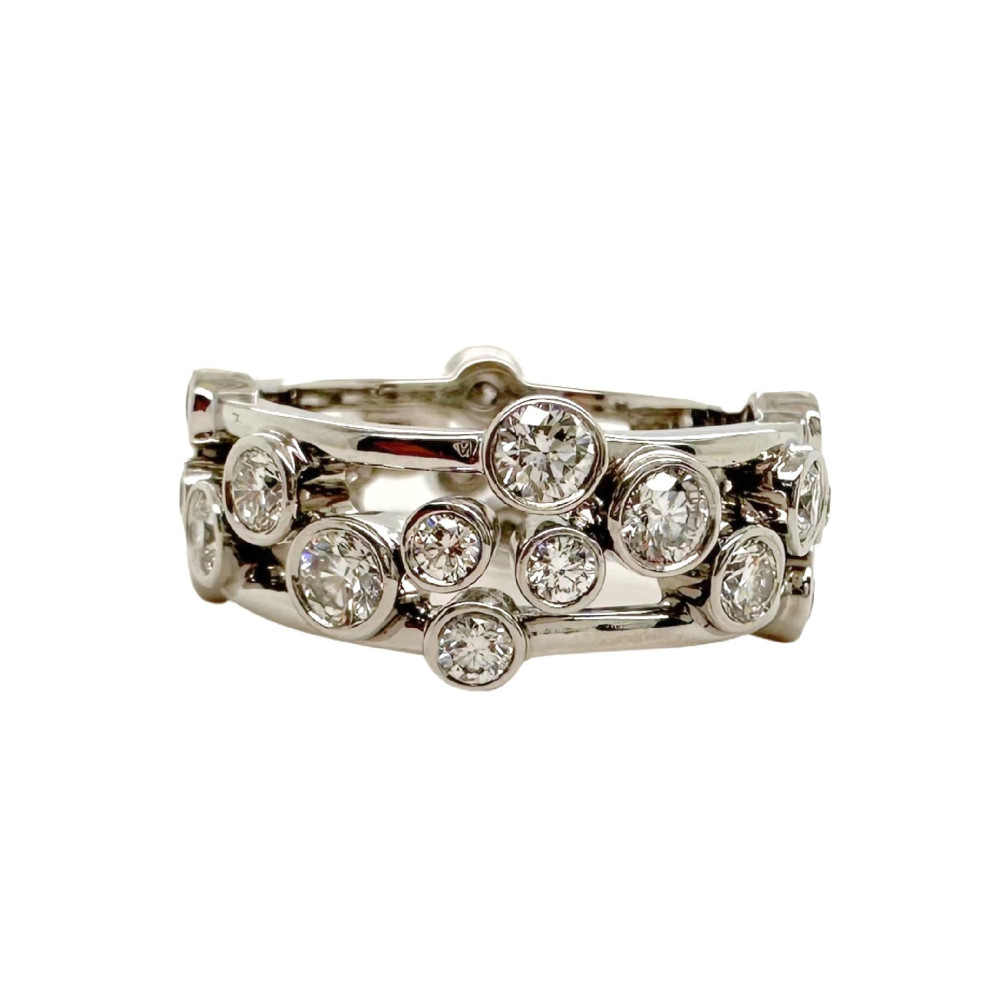Women's Tiffany & Co Platinum Bubbles Collection Diamond Band Ring For Sale
