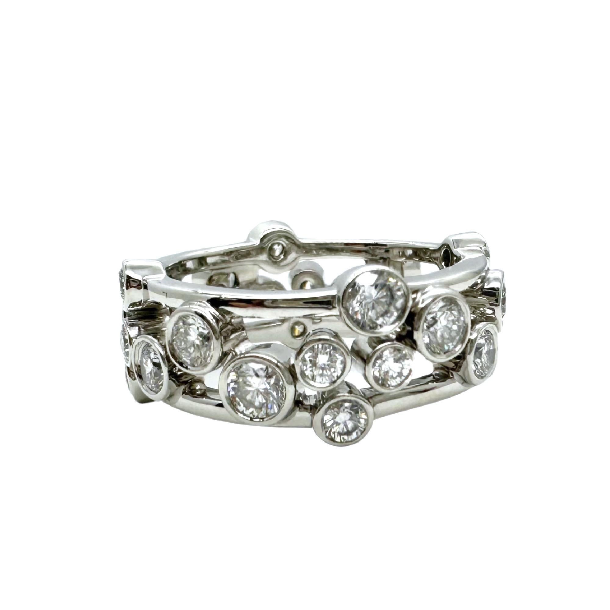Tiffany & Co Platinum Bubbles Collection Diamond Band Ring For Sale 1