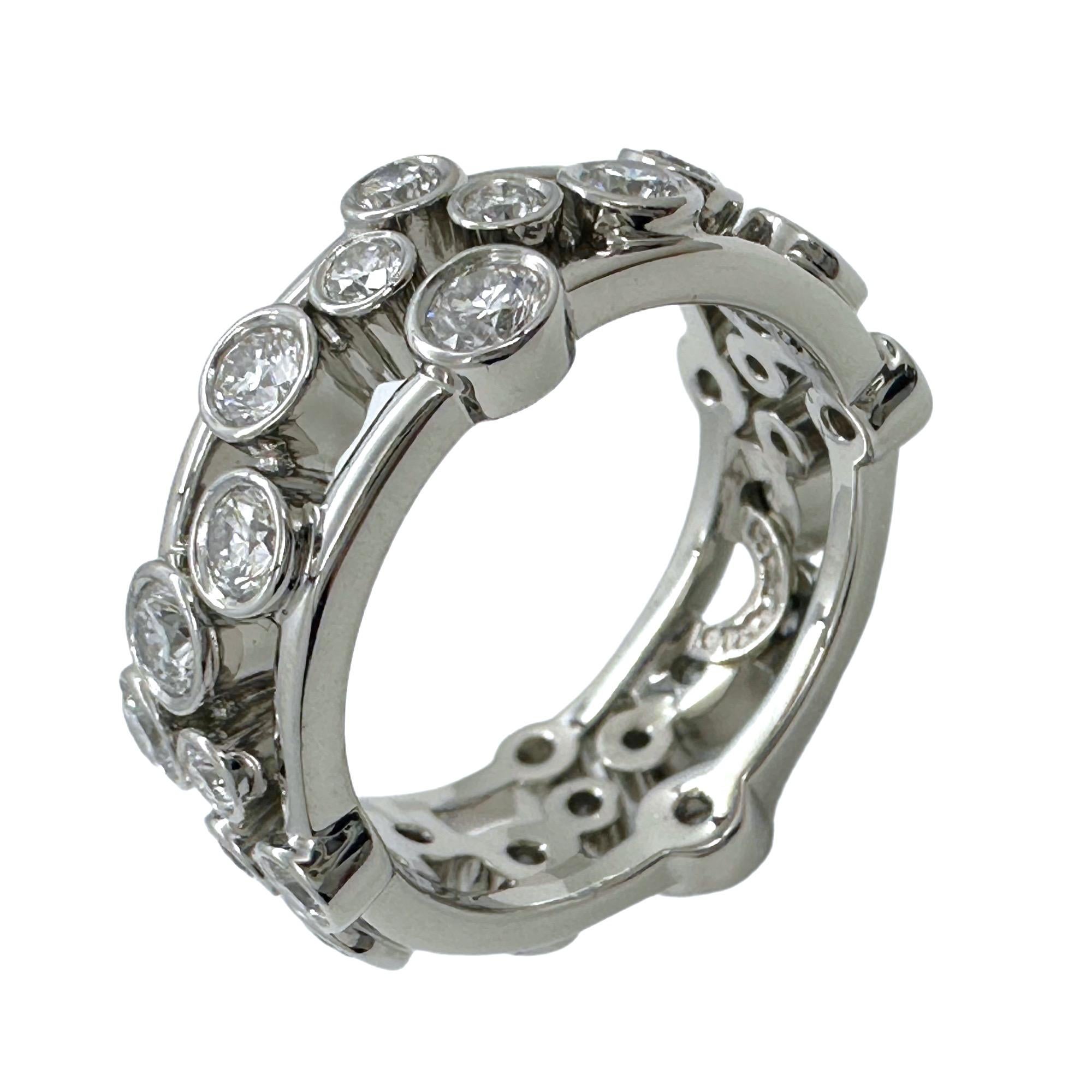 Tiffany & Co Platinum Bubbles Collection Diamond Band Ring For Sale 2