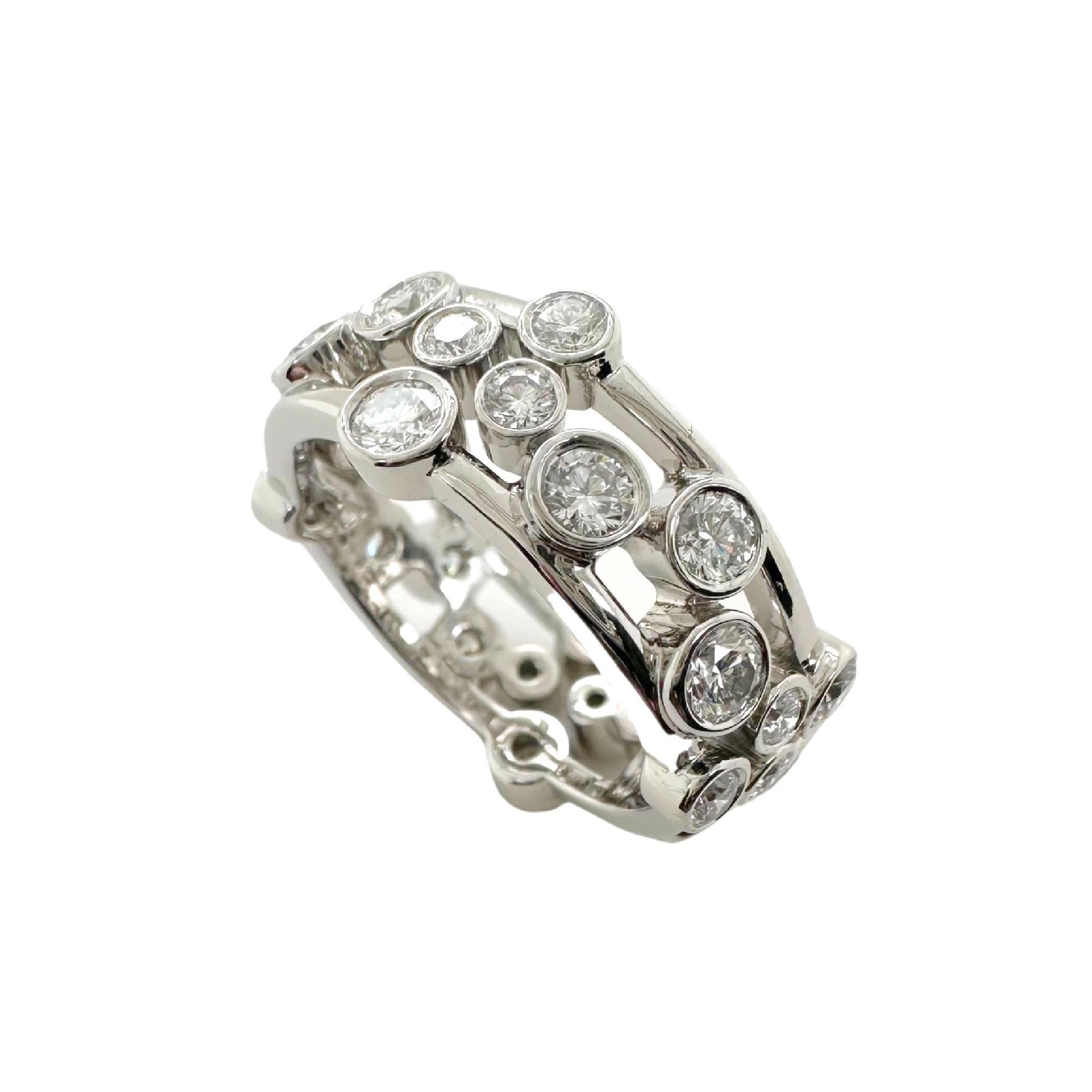 Tiffany & Co Platinum Bubbles Collection Diamond Band Ring For Sale 3