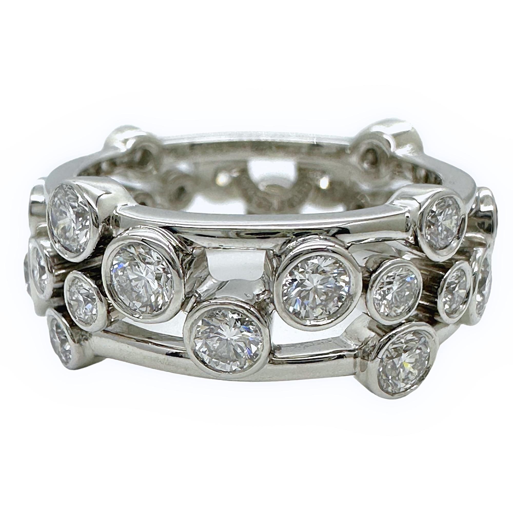 Tiffany & Co Platinum Bubbles Collection Diamond Band Ring For Sale 4