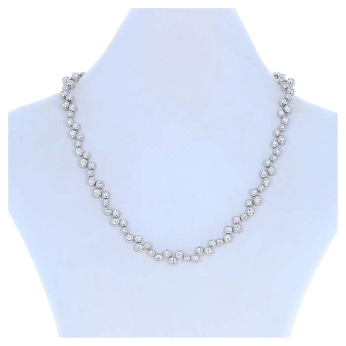 Tiffany and Co. Bubbles Diamond Necklace Platinum, 950 Round Cut 8 ...
