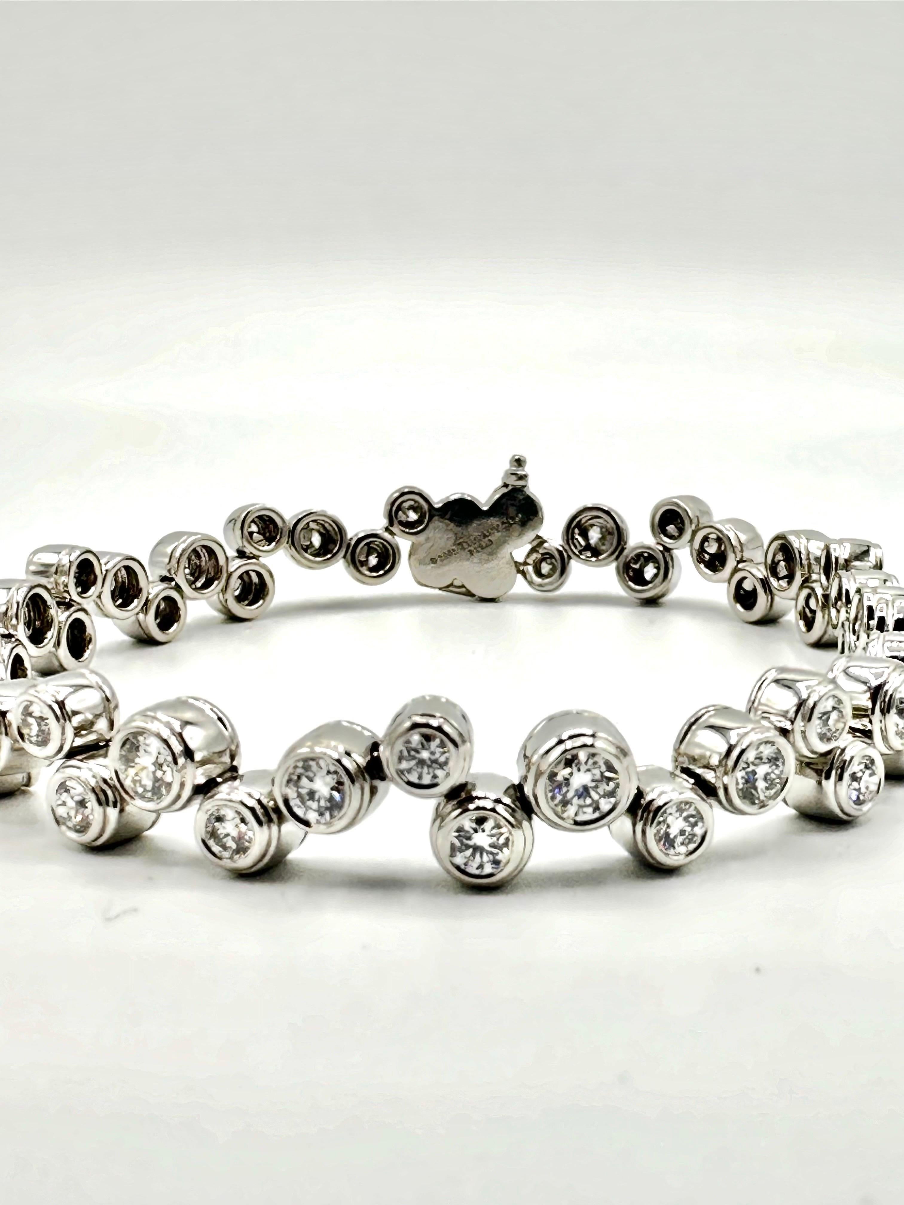 Round Cut Tiffany & Co. Bubbles Diamond & Platinum Bracelet