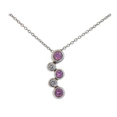 Tiffany & Co. Bubbles Pink Sapphire Diamond Platinum Necklace