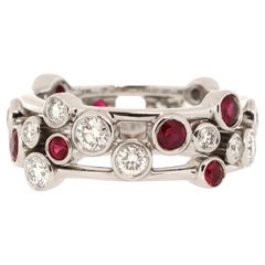 Tiffany & Co. Bubbles Ring Platinum with Diamonds and Rubies