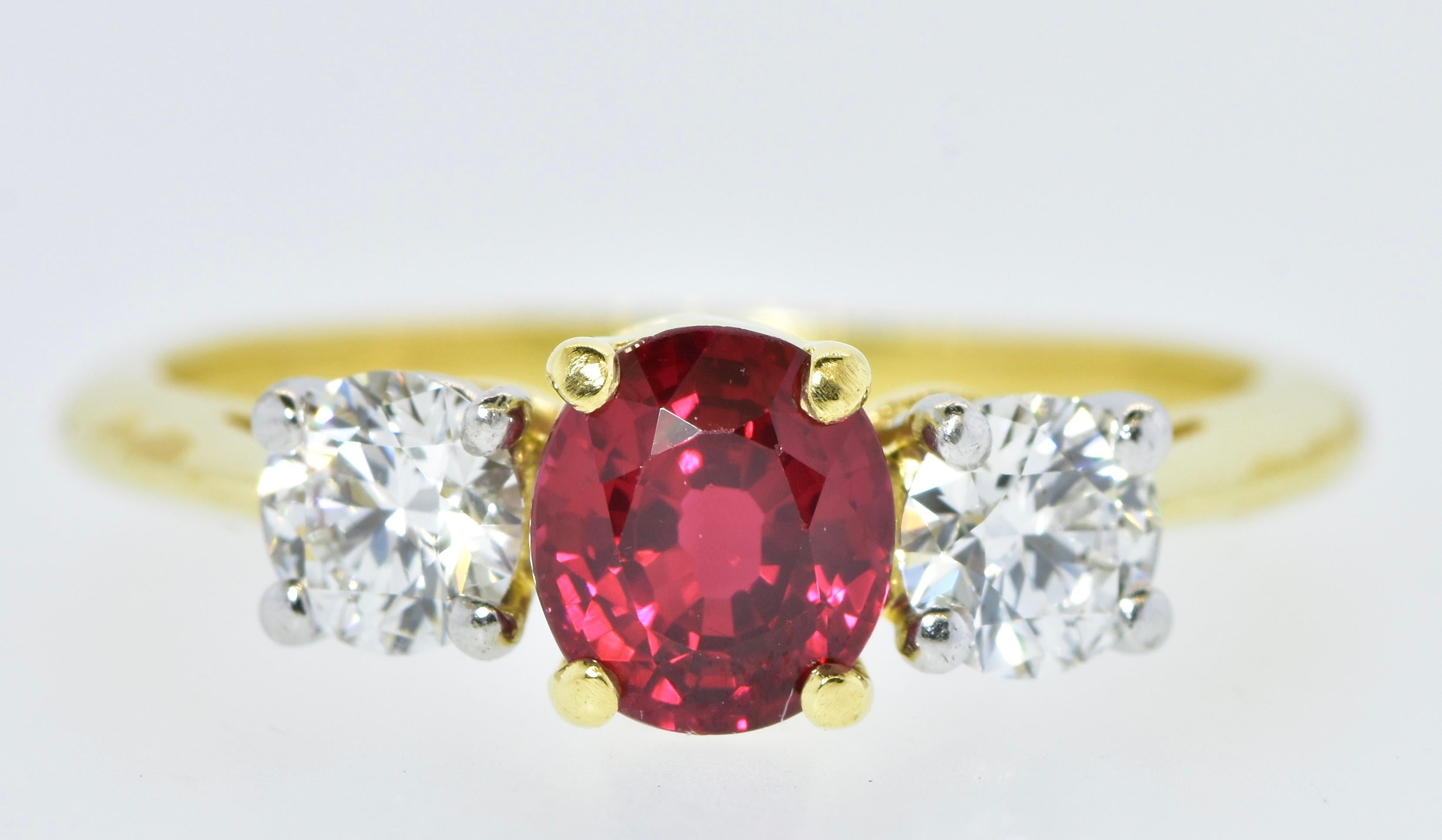 Women's or Men's Tiffany & Co. Burma Ruby and Diamond  18K Ring, GIA Graded Pigeon Blood.