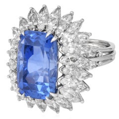 Tiffany & Co. Burma Sapphire GIA 21.50cts Diamond Platinum Cocktail Ring