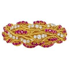 Tiffany & Co. Burmese Ruby and Diamond Bracelet in 18K Yellow Gold