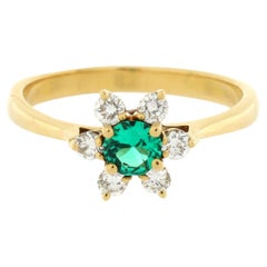 Tiffany & Co. Butter Cup Ring 18k Yellow Gold with Diamonds and Emerald