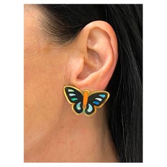 Tiffany & Co. Butterfly Earrings Angela Cummings 18k Gold Enamel