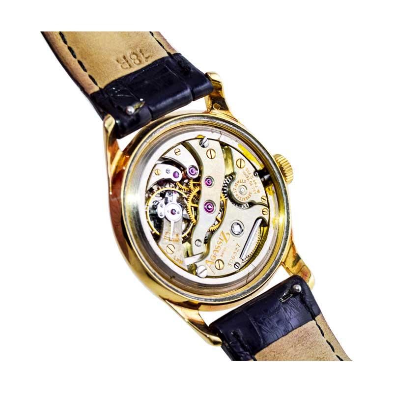 Tiffany & Co. von Agassiz 14Kt. Massivgold-Art-déco-Uhr, handgefertigt, 1940er Jahre im Angebot 6