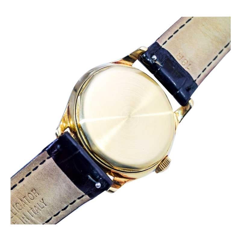 Tiffany & Co. by Agassiz 14Kt. Solid Gold Art Deco Watch Hand Made 1940's For Sale 7