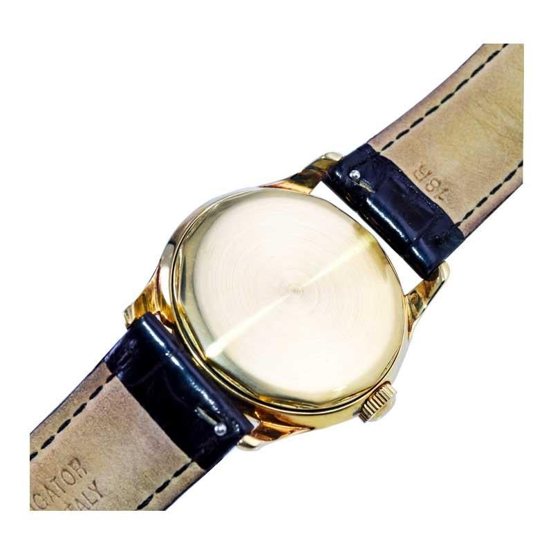 Tiffany & Co. by Agassiz 14Kt. Solid Gold Art Deco Watch Hand Made 1940's For Sale 8