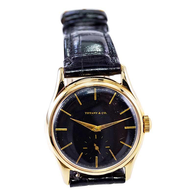 Women's or Men's Tiffany & Co. by Agassiz 14Kt. Solid Gold Art Deco Watch Hand Made 1940's For Sale