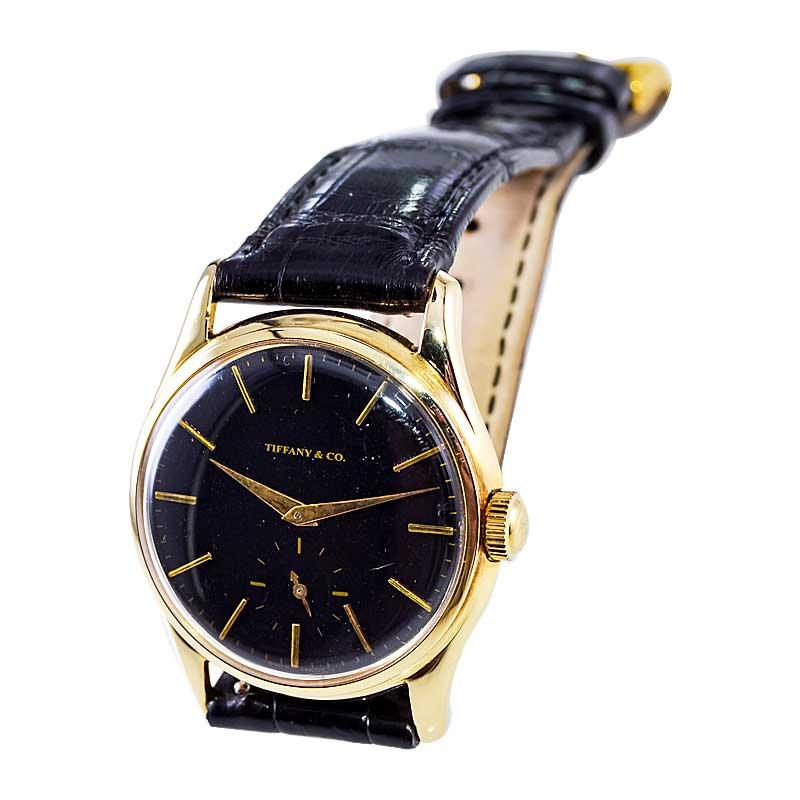 Tiffany & Co. by Agassiz 14Kt. Solid Gold Art Deco Watch Hand Made 1940's For Sale 1