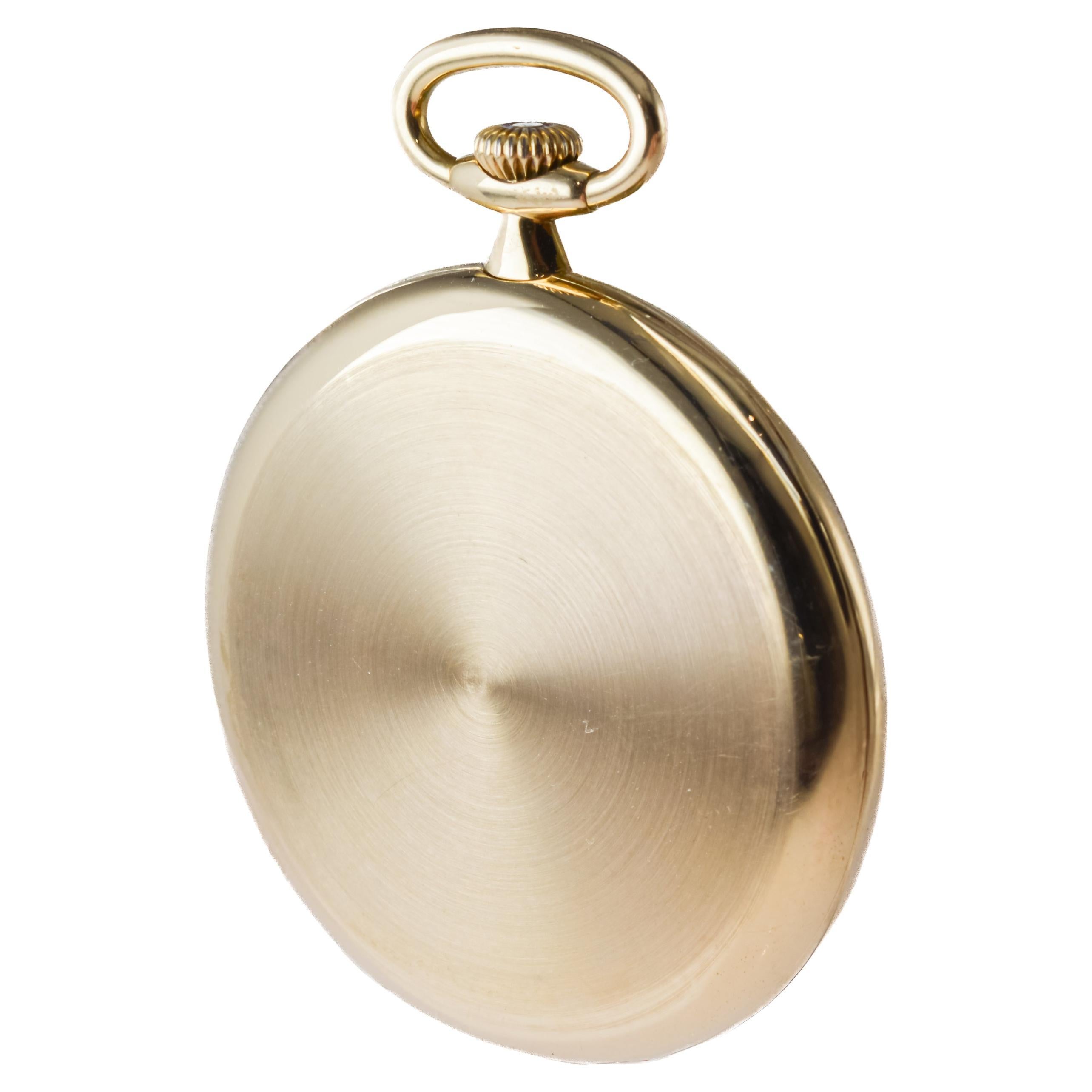 Tiffany & Co. by Agassiz 18Kt Solid Gold Art Deco Pocket Watch circa 1920's 7