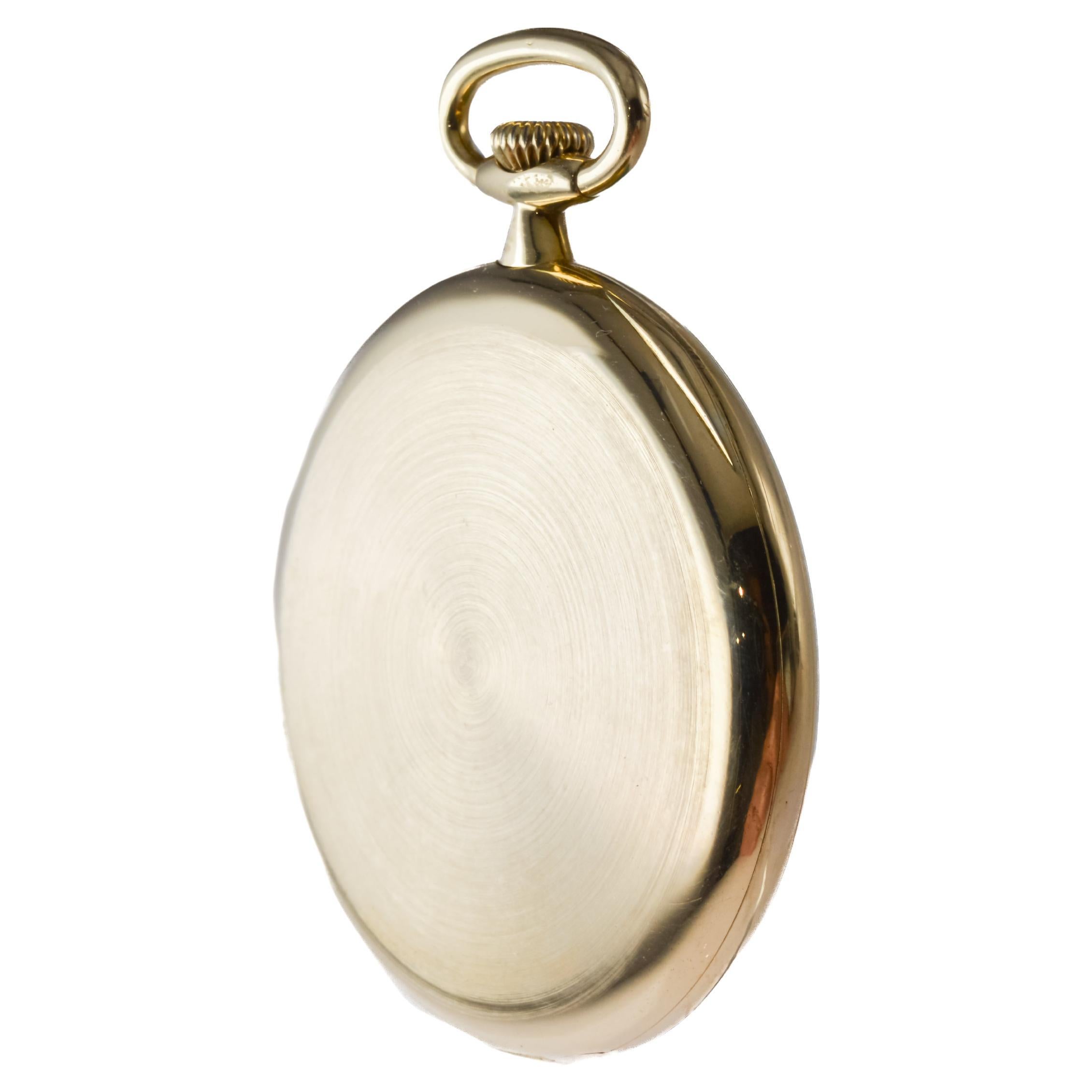 Tiffany & Co. by Agassiz 18Kt Solid Gold Art Deco Pocket Watch circa 1920's 8