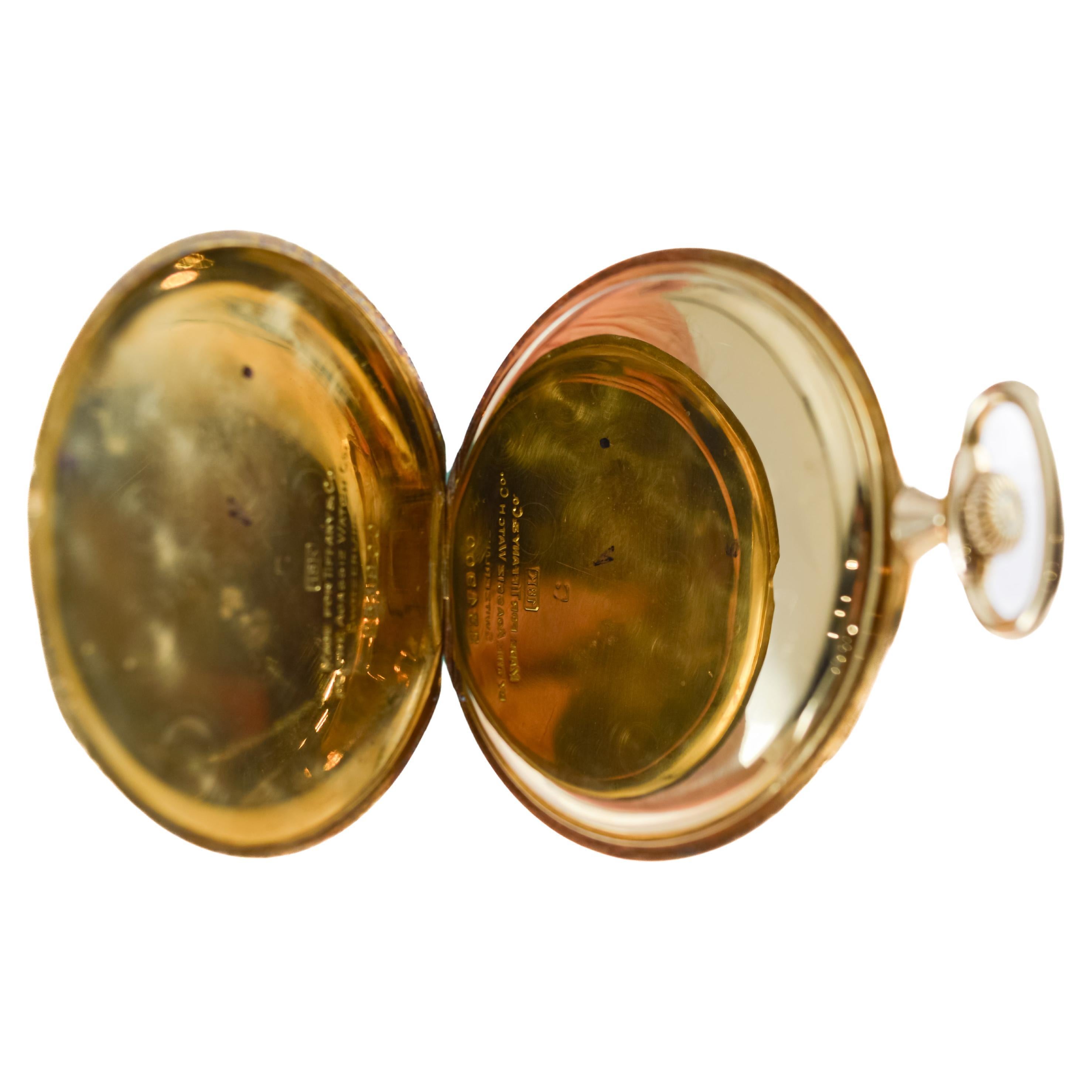Tiffany & Co. by Agassiz 18Kt Solid Gold Art Deco Pocket Watch circa 1920's 11