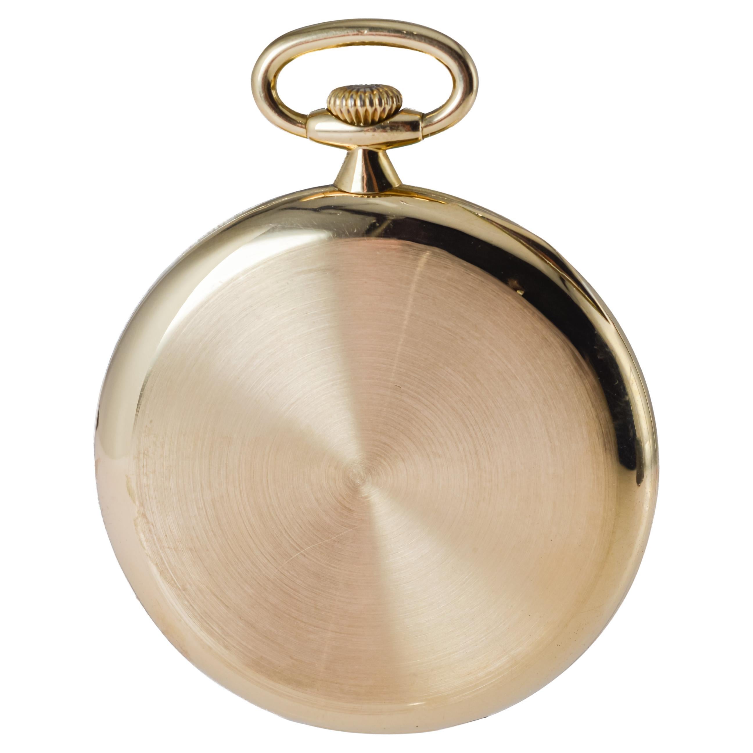 Tiffany & Co. by Agassiz 18Kt Solid Gold Art Deco Pocket Watch circa 1920's 5
