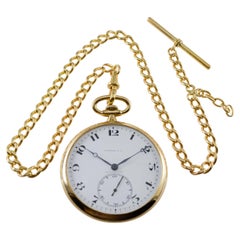 Tiffany & Co. by Agassiz 18Kt Solid Gold Art Deco Pocket Watch circa 1920's