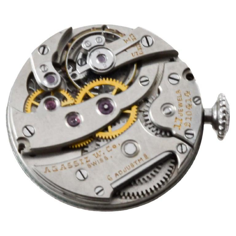 Tiffany & Co. von Agassiz Platin Damen Art Deco Uhr 1920er Jahre Zifferblatt von Stern im Angebot 12