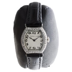 Tiffany & Co. von Agassiz Platin Damen Art Deco Uhr 1920er Jahre Zifferblatt von Stern