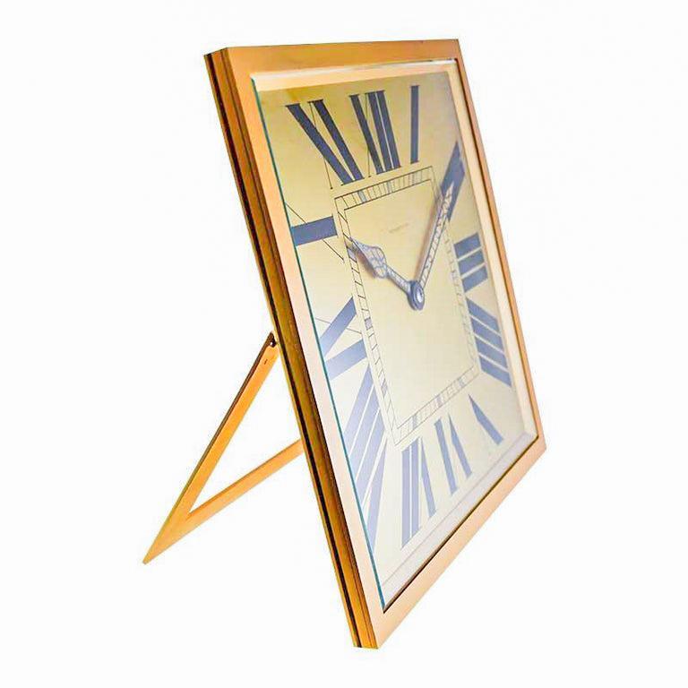 Tiffany & Co. by Charles Hour Brass and Gilt Art Deco Clock, 1920s  For Sale 3