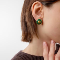 Tiffany & Co. by Donald Claflin green onyx 18k yellow gold earrings