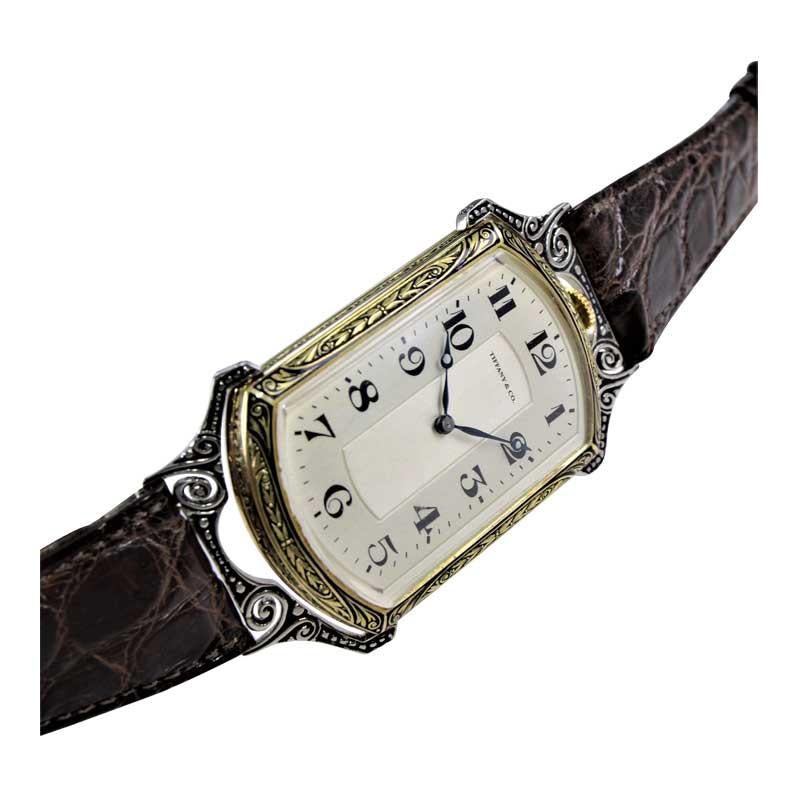 Tiffany & Co. by Doxa Oversized 14Kt. Solid Gold Oversized Wristwatch circa 1930 For Sale 3
