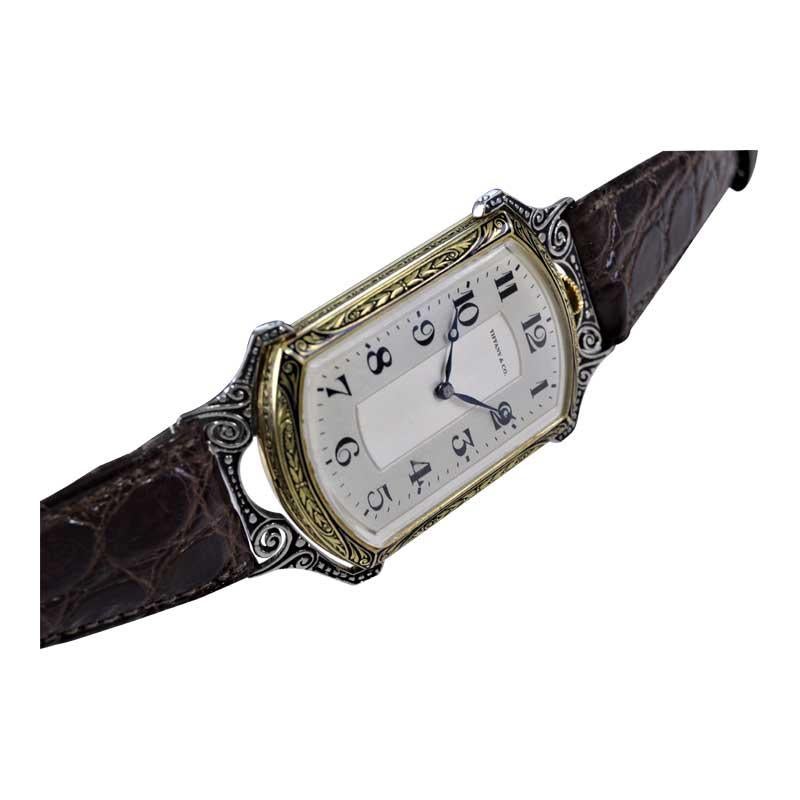 Tiffany & Co. by Doxa Oversized 14Kt. Solid Gold Oversized Wristwatch circa 1930 For Sale 4