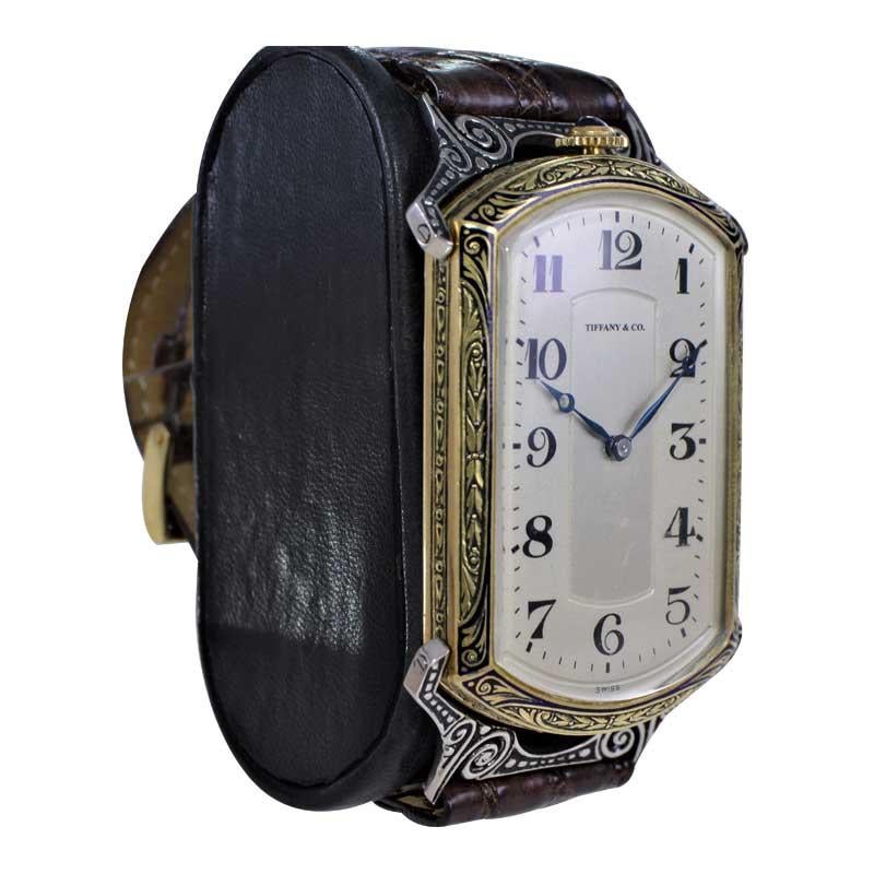 Tiffany & Co. by Doxa Oversized 14Kt. Montre-bracelet surdimensionnée en or massif, circa 1930 Excellent état - En vente à Long Beach, CA