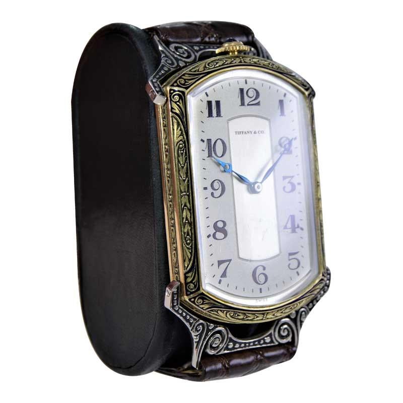 Tiffany & Co. by Doxa Oversized 14Kt. Montre-bracelet surdimensionnée en or massif, circa 1930 en vente 2