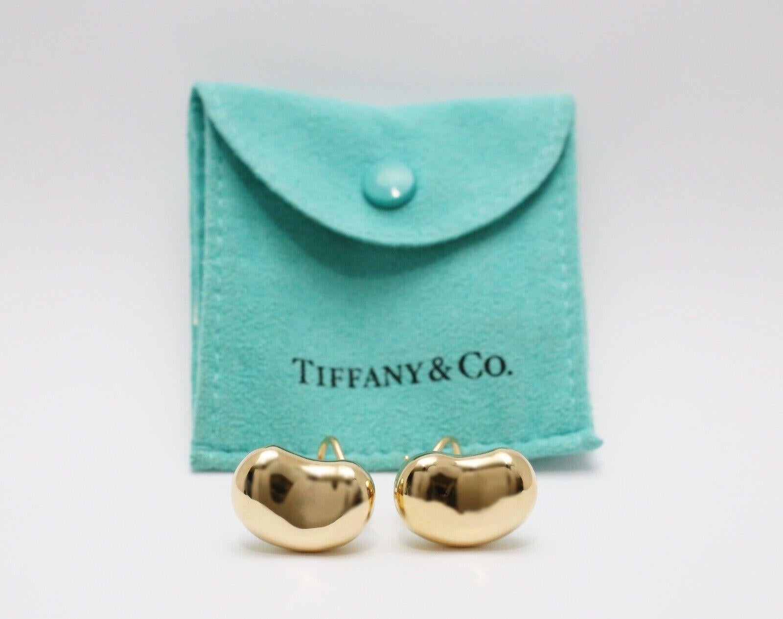 Tiffany & Co by Elsa Peretti 18k Yellow Gold Jumbo Bean Earrings, 17.5g For Sale 2