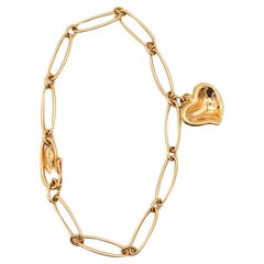 Tiffany & Co par Elsa Peretti Bracelet à maillons avec cœur en or jaune massif 18 carats