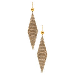 TIFFANY 
CO. By Elsa Peretti Long Drop Mesh Earrings In 18Kt Yellow Gold